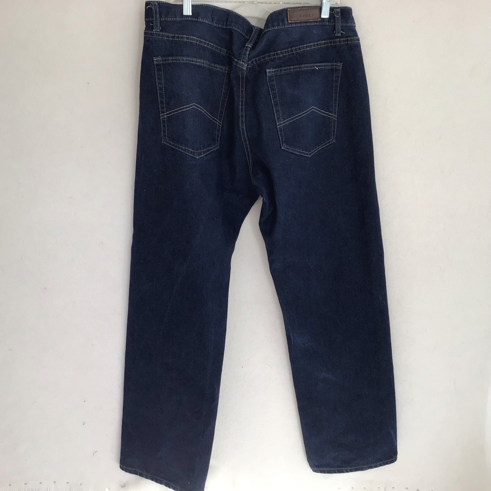 True Rock straight leg, dark wash jeans. 42w x 33l.